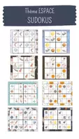 Aperçu - Apprentissages en autonomie - 8x sudokus 2 niveaux thème L'Espace - Page de couverture