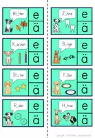 Vorschau - Stationenlernen - Hunde Klammerkarten Ableiten FRESCH ä oder e, eu oder äu, Deutsch - Seite 1