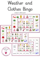 Vorschau - Stationenlernen - Weather and Clothes Bingo für Englisch 3-fach differenziert - Deckblatt