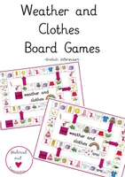 Vorschau - Stationenlernen - Weather and Clothes Board Game für Englisch 2-fach differenziert - Deckblatt