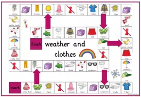 Vorschau - Stationenlernen - Weather and Clothes Board Game für Englisch 2-fach differenziert - Seite 1