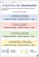 Vorschau - Arbeitsblätter - Merkblatt Adjektive im Nominativ - Seite 3