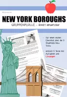 Vorschau - Arbeitsblätter - New York Boroughs - Gruppenpuzzle mit Lösungen - Deckblatt
