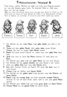 Vorschau - Arbeitsblätter - Weihnachtswichtel-Rätsel | Leserätsel & Logikrätsel Weihnachten ab Klasse 3 - Seite 1
