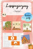 Vorschau - Arbeitsblätter - Lesespaziergang: Auf dem Kürbishof (Herbst Kl. 2) - Deckblatt