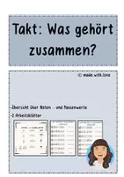 Vorschau - Arbeitsblätter - Takt und Rhythmus: was gehört zusammen - Deckblatt