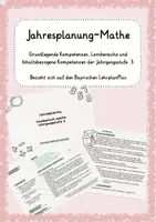 Vorschau - Lehrpläne/Lehrermaterial - Jahresplanung Mathe Jahrgangsstufe 3, LehrplanPlus Bayern - Deckblatt