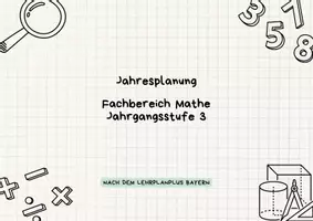 Vorschau - Lehrpläne/Lehrermaterial - Jahresplanung Mathe Jahrgangsstufe 3, LehrplanPlus Bayern - Seite 1