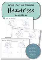 Vorschau - Arbeitsblätter - Grund-, Auf- und Kreuzriss - Arbeitsblätter - Deckblatt