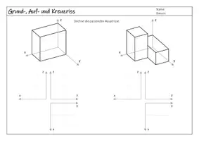 Vorschau - Arbeitsblätter - Grund-, Auf- und Kreuzriss - Arbeitsblätter - Seite 3