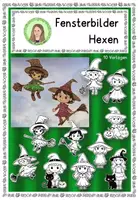 Vorschau - Mal- und Bastelvorlagen - Fensterbilder "Hexen" - Halloween, Karneval, Fasching - Deckblatt