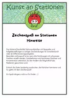 Vorschau - Mal- und Bastelvorlagen - Zeichenspaß an Stationen - Seite 1