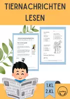 Vorschau - Arbeitsblätter - Lesen und Verstehen Leseverständnis Sachtexte Tiere - Deckblatt