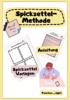 Vorschau - Arbeitsblätter - Spickzettel-Methode/ Anleitung und Vorlage - Deckblatt