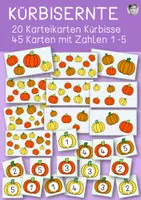 Vorschau - Bildkarten - Kürbisernte, Zahlen 1 bis 5, Zählen und Zahlen erkennen - Deckblatt