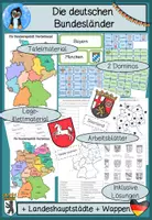 Vorschau - Arbeitsblätter - Bundesländer Unterrichtsreihe - Arbeitsblätter, Tafelmaterial, Spiele, inklusive Lösungen - Deckblatt