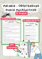 Vorschau - Arbeitsblätter - Malaria- Übertragung durch Mückenstiche | Unterrichtsreihe "Immunsystem" | Biologie, 7./8. Klasse | Immunsystem - Deckblatt