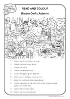 anteprima - Esercizi - Brown Owl's Autumn - READ & COLOUR - Pagina 1