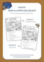anteprima - Esercizi - Brown Owl's Autumn - READ & COLOUR - Pagina di copertina