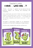 Vista previa - Juegos / Gamificación - BODY PARTS - I have ... who has ...? - página 1