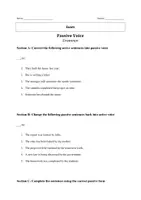 Vorschau - Arbeitsblätter - Passive Voice - Klassenarbeit - Seite 1