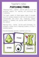 Vista previa - Juegos / Gamificación - BODY PARTS - Matching Pairs (2 Games) - página 1