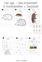 Vorschau - Arbeitsblätter - Igel - Miniheft - 5 Arbeitsblätter + Deckblatt - Deckblatt