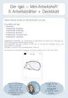 Vorschau - Arbeitsblätter - Igel - Miniheft - 5 Arbeitsblätter + Deckblatt - Seite 1