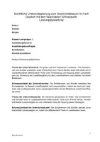 Vorschau - Stundenentwürfe - Unterrichtsentwurf Deutsch Lesetandem Herbst - Deckblatt