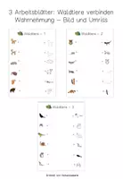 Vorschau - Arbeitsblätter - 3 Arbeitsblätter - Waldtiere verbinden - Wahrnehmung - Deckblatt