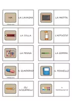 Vorschau - Spiele - Domino zum Thema "Gli oggetti della scuola" auf Italienisch - Seite 1