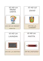 Vorschau - Spiele - "Gli oggetti della scuola"-Io ho-chi ha auf Italienisch - Seite 1