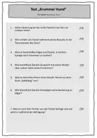 Vorschau - Arbeitsblätter - Krummer Hund: Test Kapitel 25-37 | RSAP/HSAP 2025 - Seite 1