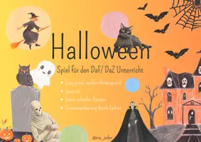 Vorschau - Spiele - DaF / DaZ - Halloween Domino A1 - Deckblatt