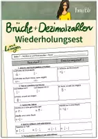 Vorschau - Arbeitsblätter - Brüche und Dezimalzahlen - Wiederholungstest - Deckblatt