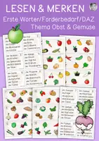 Vorschau - Bildkarten - Obst und Gemüse, Lesen und Merken DAZ - Deckblatt