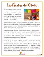 Vista previa - Hojas de trabajo - Reading comprehension | Fall in Spanish | Comprensión de Lectura El Otoño - página 1