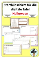 Vorschau - Präsentationen/Tafelbilder - interaktiver Startbildschirm für die digitale Tafel mit Fächern Halloween - Deckblatt