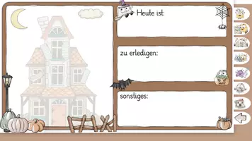 Vorschau - Präsentationen/Tafelbilder - interaktiver Startbildschirm für die digitale Tafel mit Fächern Halloween - Seite 3
