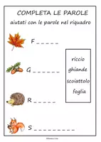 Vorschau - Arbeitsblätter - "L'autunno" completa le parole - Seite 1