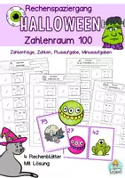 Vorschau - Stundenentwürfe - Halloween Rechenspaziergang ZR 100 Mathe Klasse 2 ohne ZÜ - Deckblatt