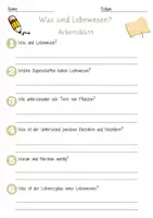 Vorschau - Arbeitsblätter - Was sind Lebewesen Arbeitsblatt DaZ 5. & 6.Klasse Lebensformen Arbeitsblatt mit Lösungen - Seite 1