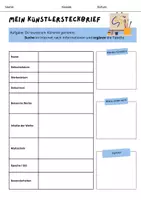 Vorschau - Arbeitsblätter - Steckbrief: Künstler (zur eigenständigen Recherche) - Seite 1