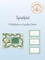 Vorschau - Spiele - Spielfeld Multiplikation mit großen Zahlen - Deckblatt