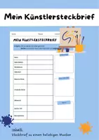 Vorschau - Arbeitsblätter - Steckbrief: Künstler (zur eigenständigen Recherche) - Deckblatt