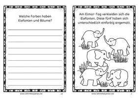 Vorschau - Arbeitsblätter - Lese-Malbuch zu Elmar - Seite 3