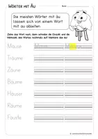 Vorschau - Arbeitsblätter - Wörter mit ÄU - Rechtschreibtraining - schwierige Buchstabenverbindungen - Material ab Klasse 2 - Seite 3