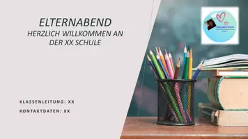 Vorschau - Präsentationen/Tafelbilder - PowerPoint zum Elternabend mit Anschreiben Berufsschule - Deckblatt