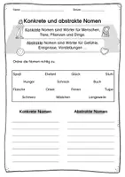 Vorschau - Arbeitsblätter - Abstrakte Nomen - Seite 1