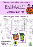 Vorschau - Spiele - Halloween Zahlenspaziergang, Rechenspaziergang Mathe 1.Klasse ZR 10 - Deckblatt